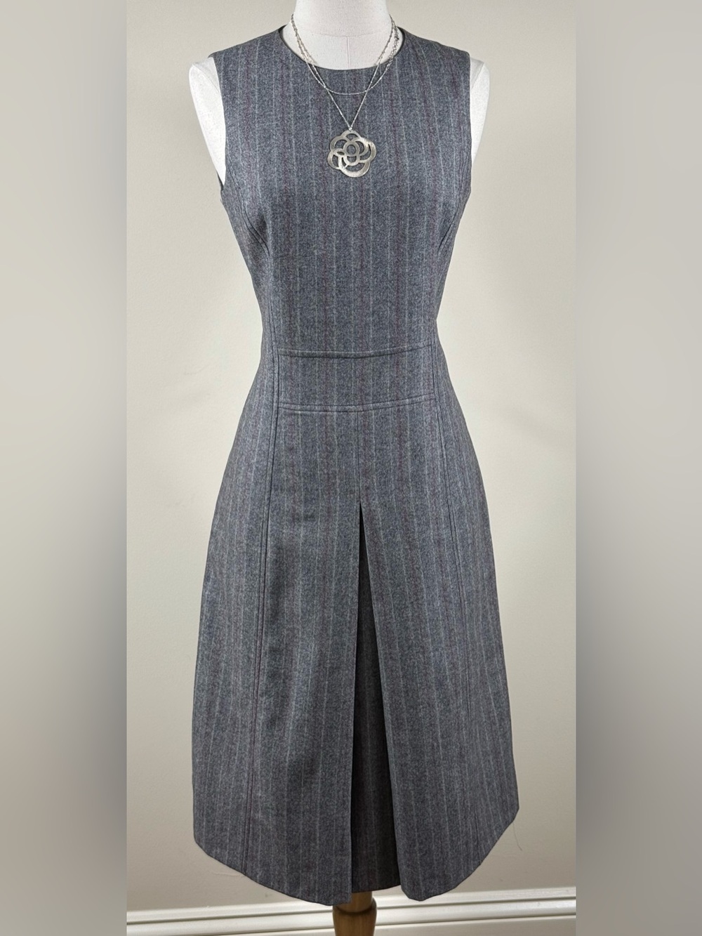 Luciano Barbera NWT Wool Pinstripe Sheath Dress 42/6